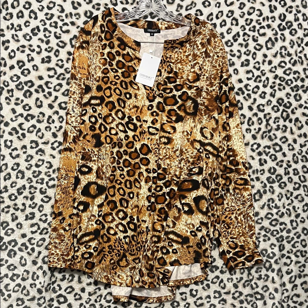 Othyroce Leopard Print Women's Blouse